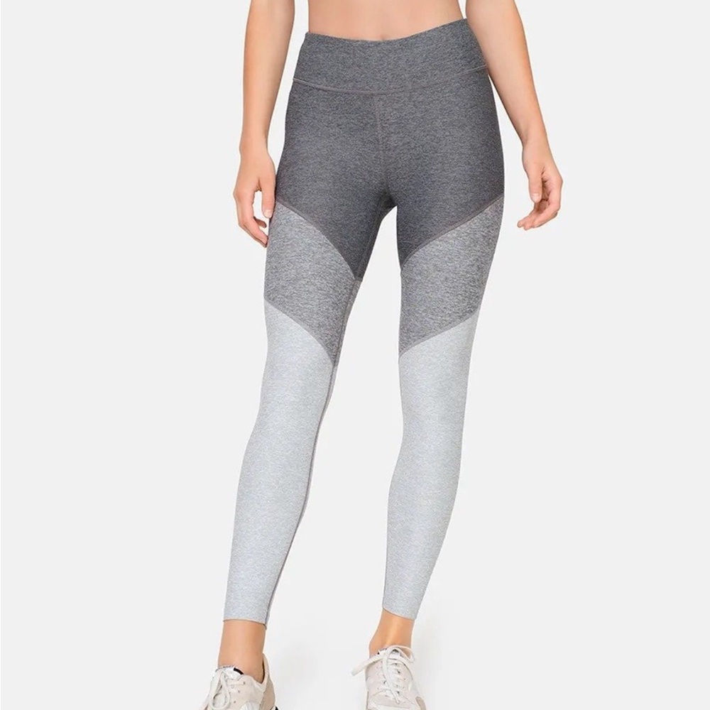 Outdoor Voices Leggings Tri-Color Gray Colorblock S Womens Mid Rise Skinny 7/8
